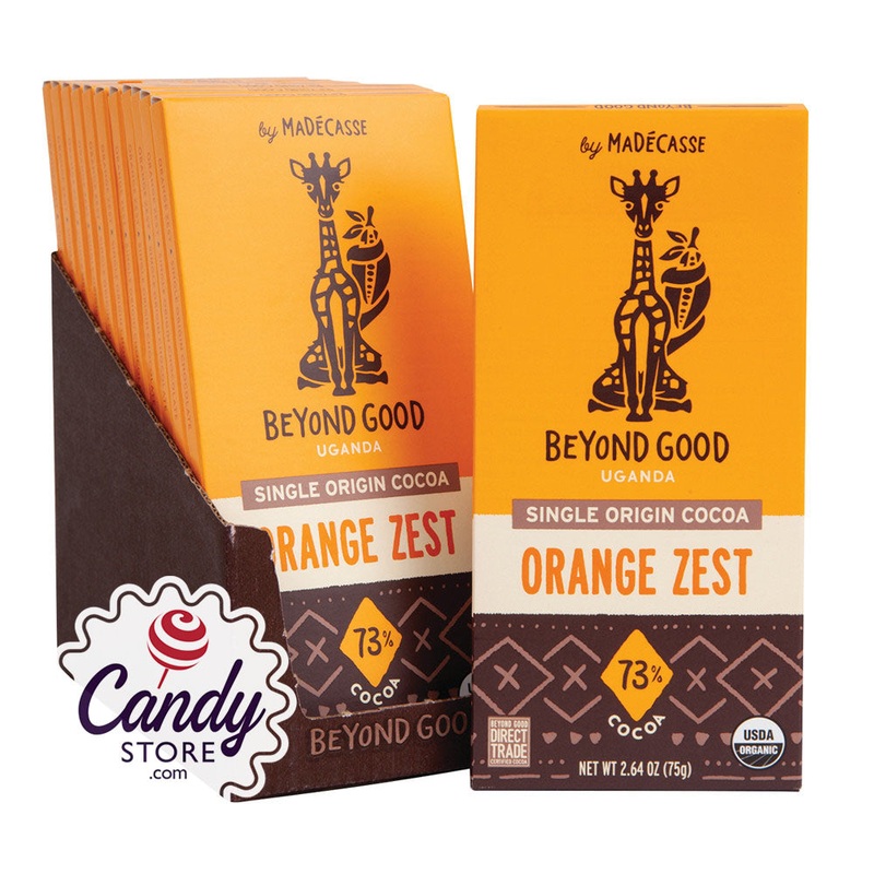 Madecasse Beyond Good 73% Chocolate Orange Zest 2.64oz Bar – 144ct