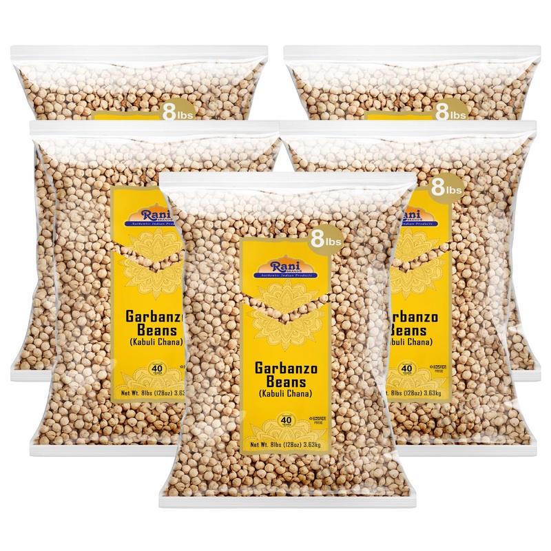 Rani Garbanzo Beans (Kabuli Chana) 128Oz (8Lbs) 3.63Kg X Pack Of 5 (Total Of 40Lbs) Bulk ~ All Natural | Vegan | Gluten Friendly