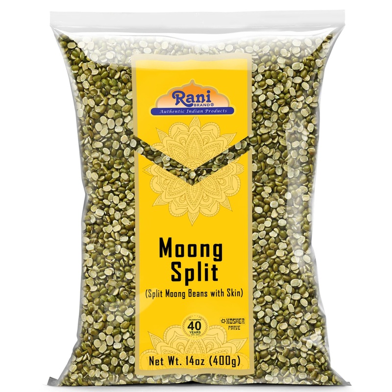 Rani Moong Split (Split Mung Beans With Skin) Lentils Indian 14Oz (400G) ~ All Natural | Gluten Friendly | Non-Gmo | Kosher | Ve