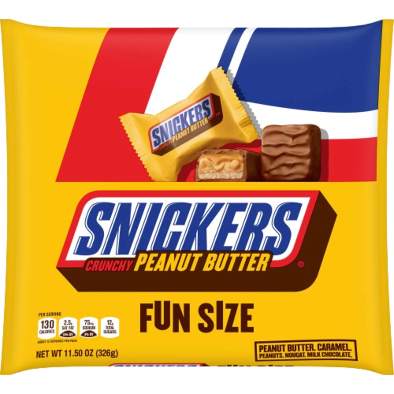 Snickers Crunchy Peanut Butter Fun Size Squares – 11.5 oz Bag