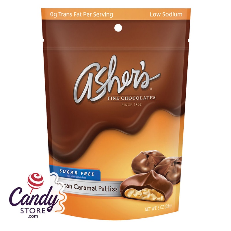 Sugar Free Pecan Caramel Patties 3oz Bag Asher’s – 12ct