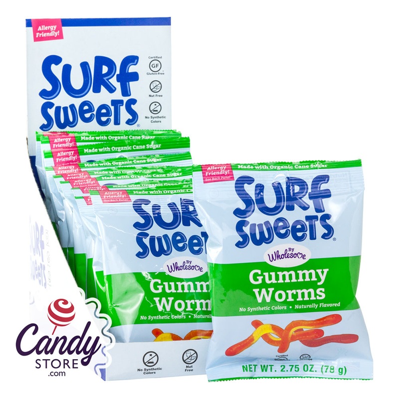 Surf Sweets Gummy Worms 2.75oz Bag – 12ct