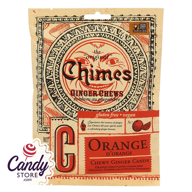 Chimes Orange Ginger Chews 5oz Peg Bags – 20ct