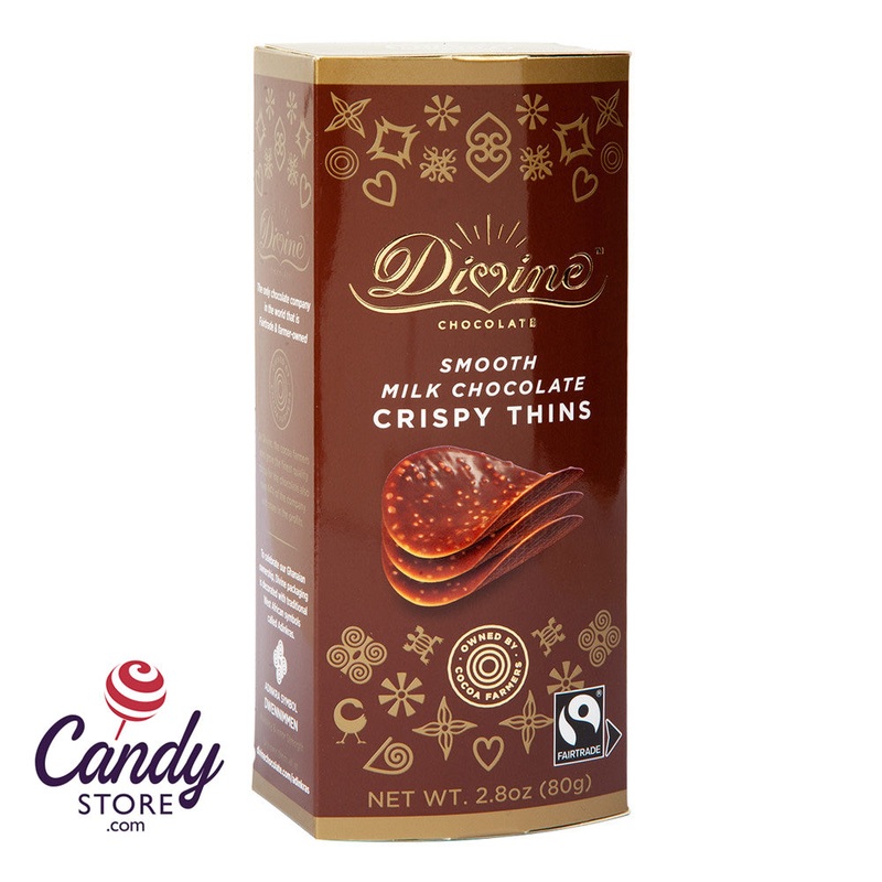 Divine Milk Chocolate Crispy Thins 2.8oz Box – 12ct
