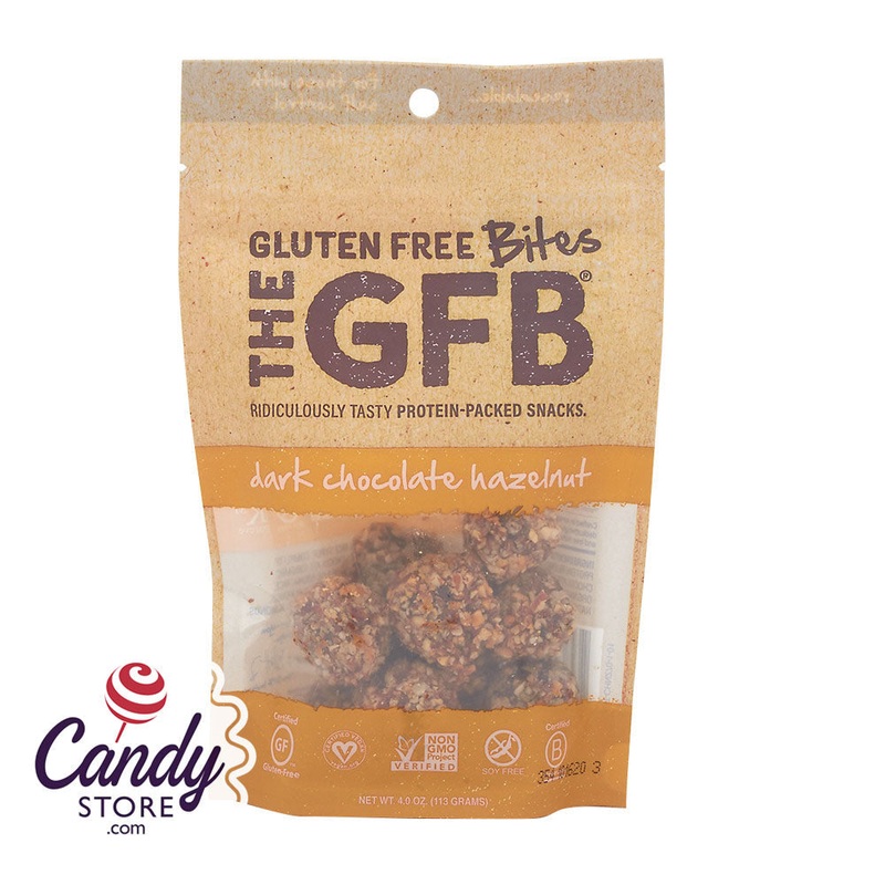 GFB Dark Chocolate Hazelnut Gluten Free Bites 4oz Peg Bags – 6ct