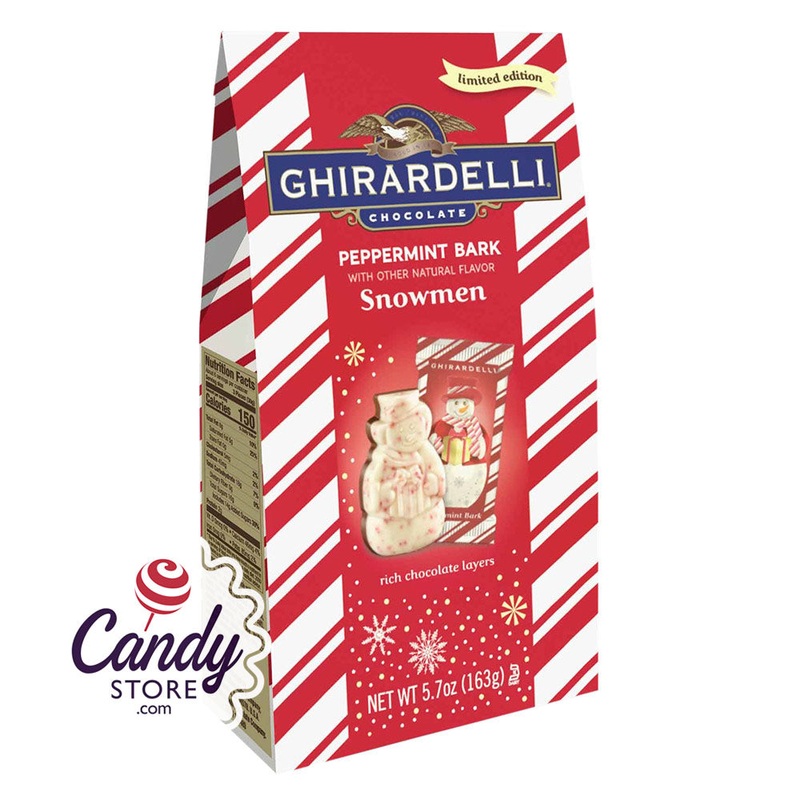Ghirardelli Peppermint Bark Snowmen 5.7oz Medium Bags – 12ct