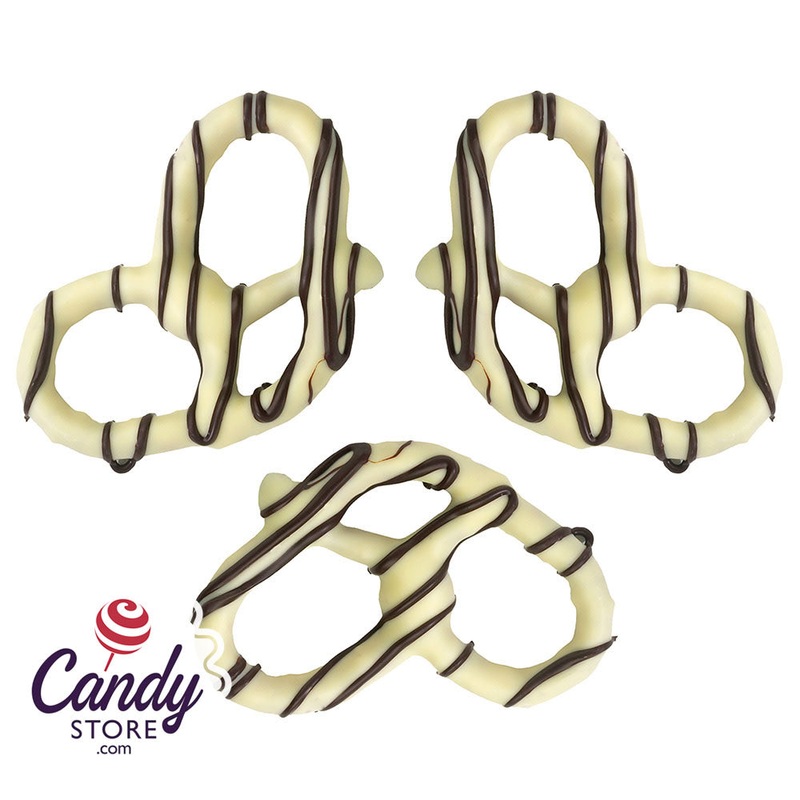 Giambri’s Dark Stripes White Chocolate Covered Pretzel – 3lb