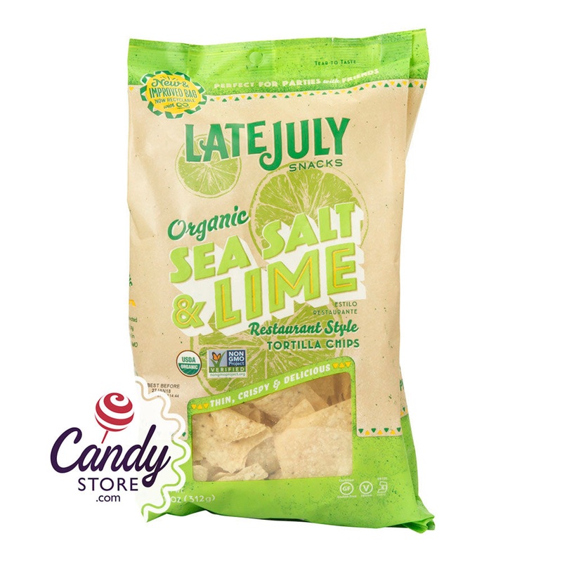 Late July Organic Restaurant Style Sea Salt And Lime Tortilla Chips 11oz Bags – 9ct