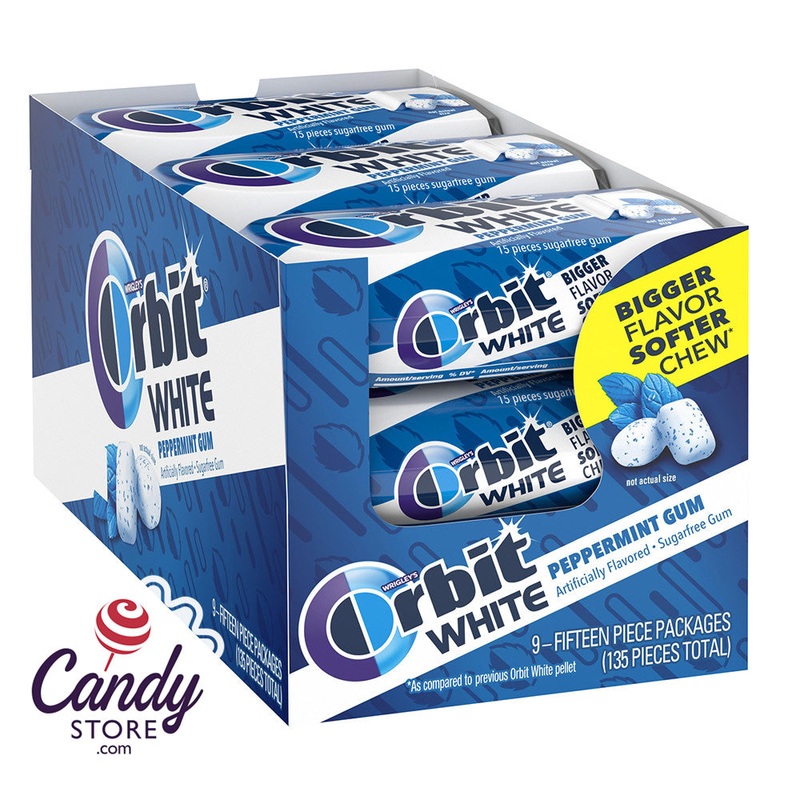 Orbit White Peppermint Gum 15-Piece Packs – 9ct