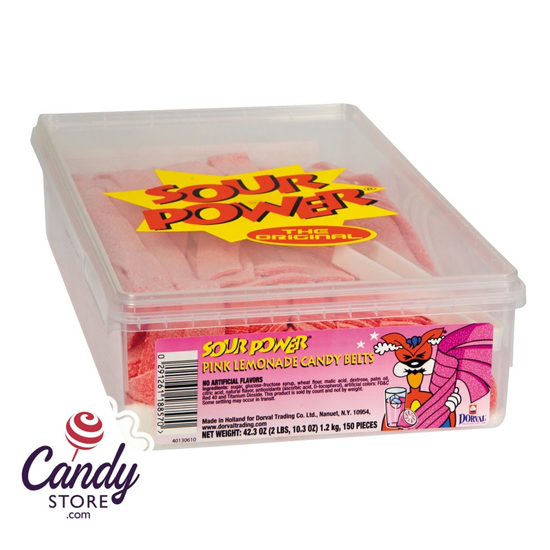 Sour Power Pink Lemonade Sour Belts Tub – 150ct