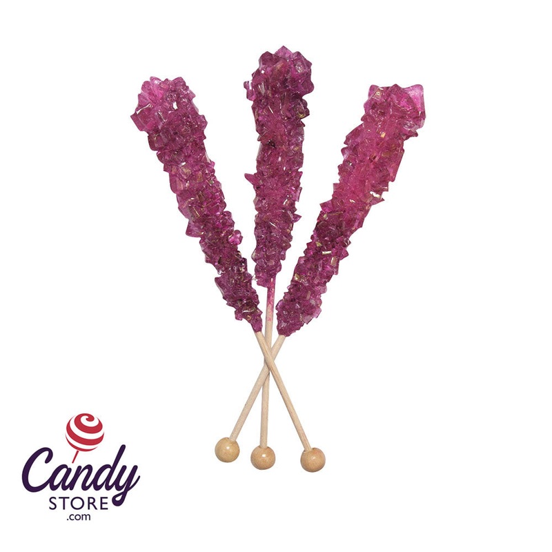 Unwrapped Blueberry Rock Candy 6 1/2 Inch Stick Dryden & Palmer – 120ct
