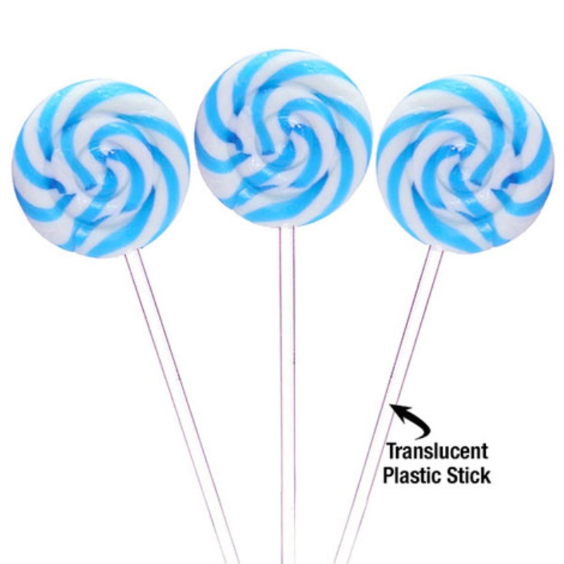 Blue Swipple Pops – 48ct Raspberry Petite Swirly Lollipops