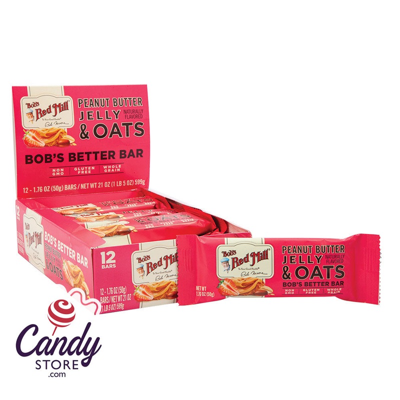 Bob’s Red Mill Peanut Butter & Jelly & Oats 1.76oz Bar – 12ct
