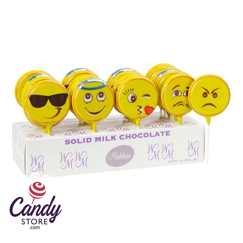 Emoticon Lollipop Milk Chocolate – 24ct