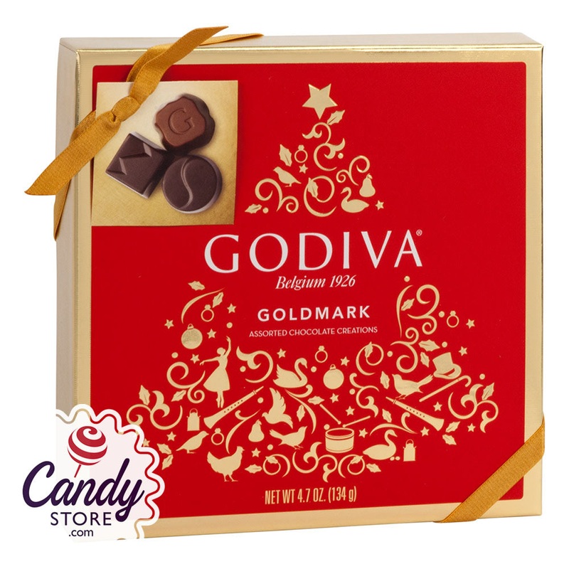 Godiva 9-Piece Assorted Chocolates Holiday 3.9oz Box – 6ct