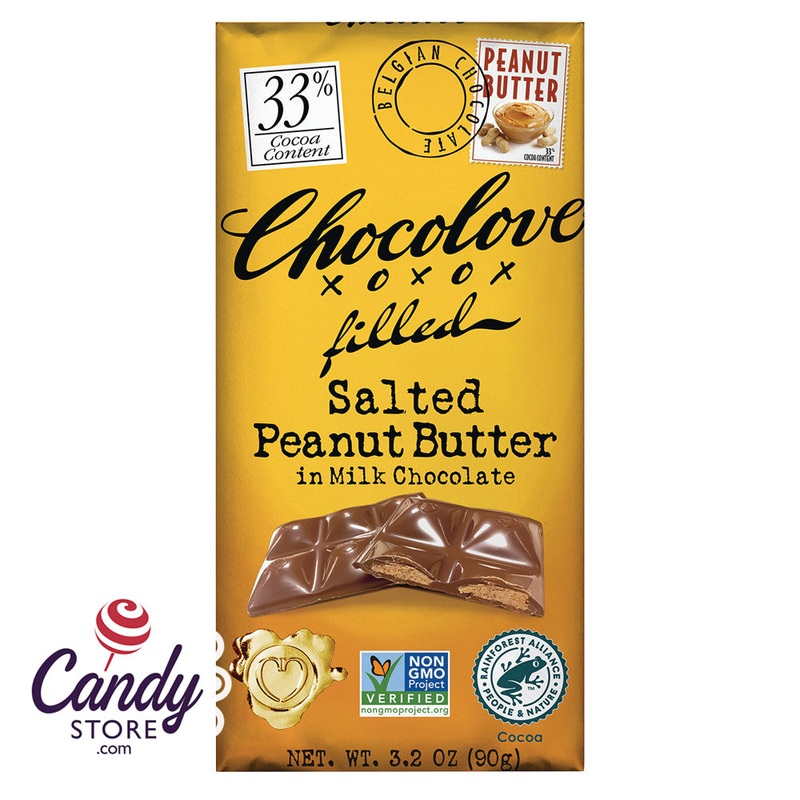 Salted Peanut Butter Milk Chocolate Chocolove Bars – 12ct