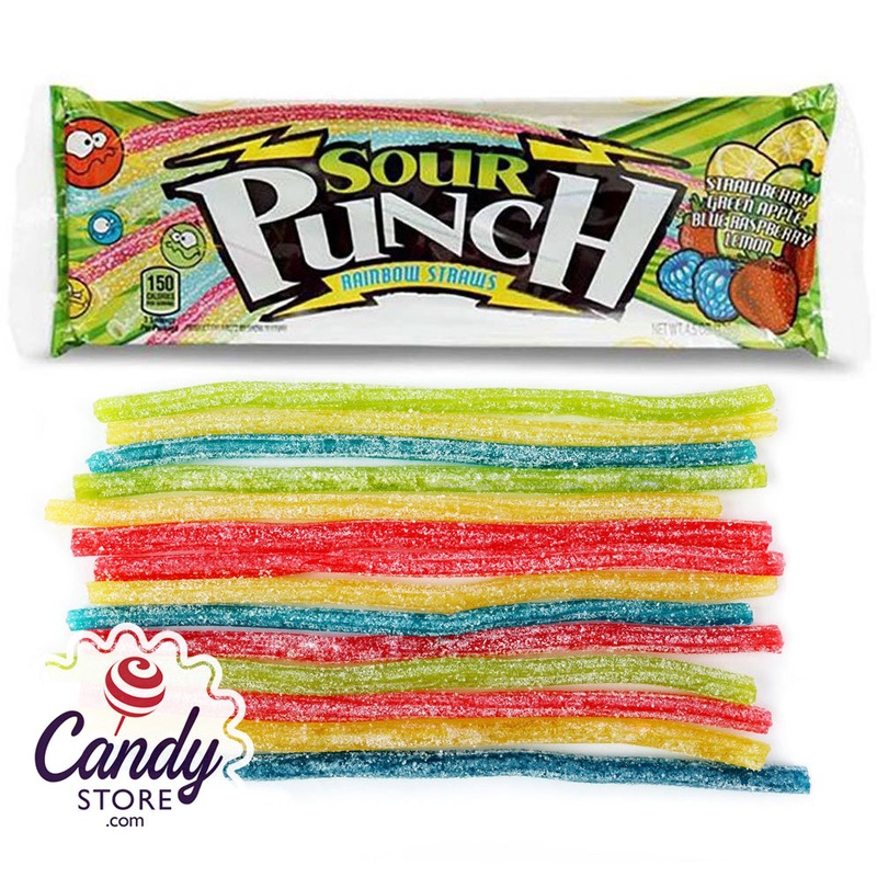 Sour Punch Rainbow Straws King Size 4.5oz – 24ct