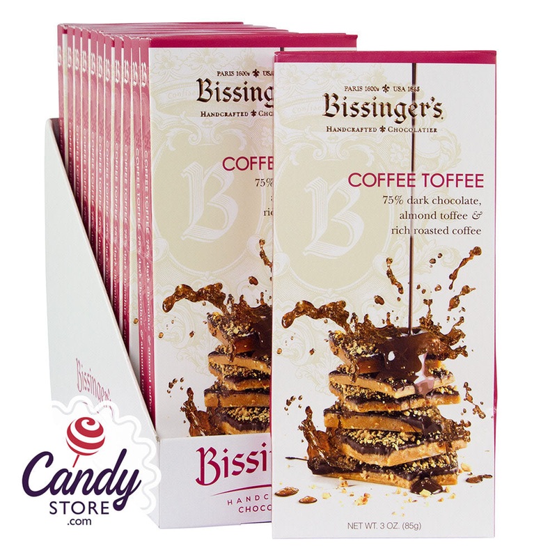 Bissinger’s Dark Chocolate Coffee Toffee 3oz Bar – 12ct