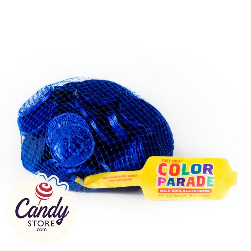 Dark Blue Chocolate Coins Fort Knox 1.5-inch – 1lb