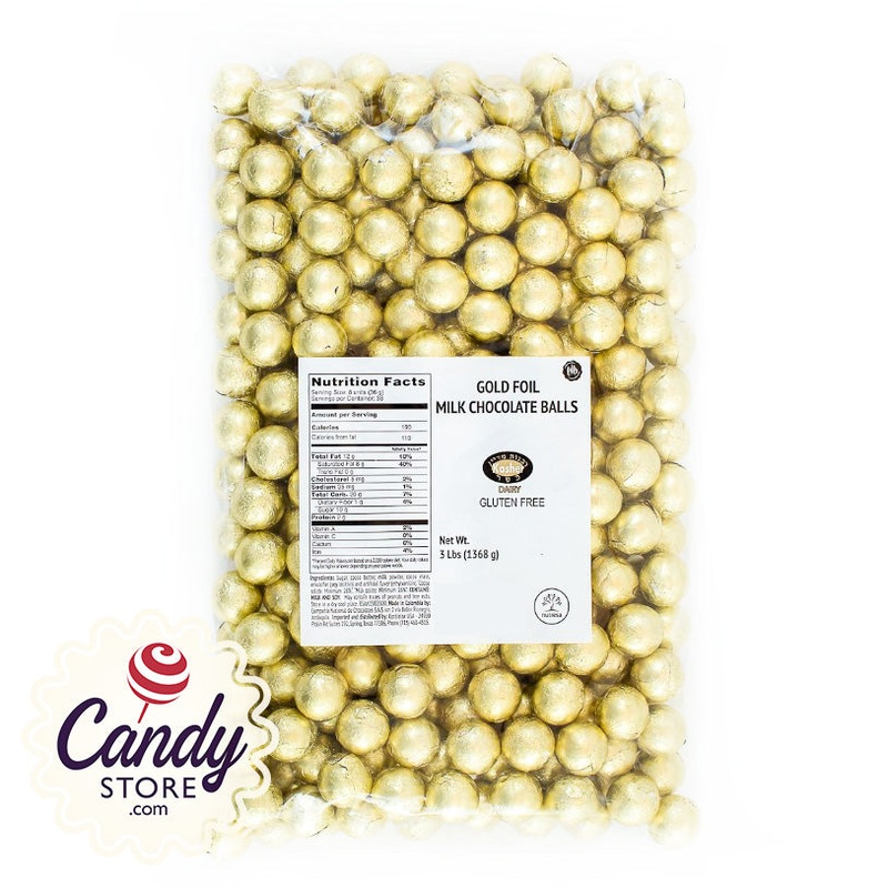 Gold Foil Chocolate Balls – 2lb Bulk