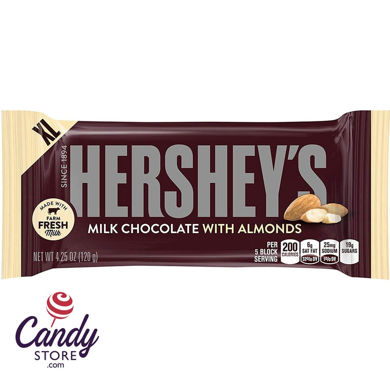 Hershey Almond XL Milk Chocolate Bar 4.25oz – 12ct