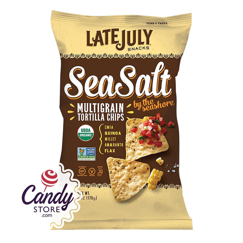 Late July Organic Sea Salt Multigrain Tortilla Chips 6oz Bags – 12ct