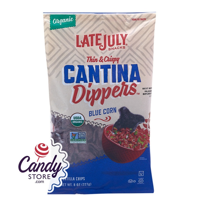Late July Tortilla Chips Blue Corn Cantina Dippers 8oz Bags – 9ct