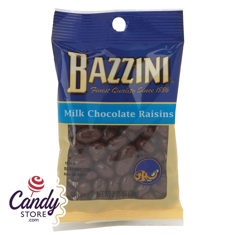 Milk-Chocolate Raisins Bazzini 2.75oz Peg Bags – 12ct