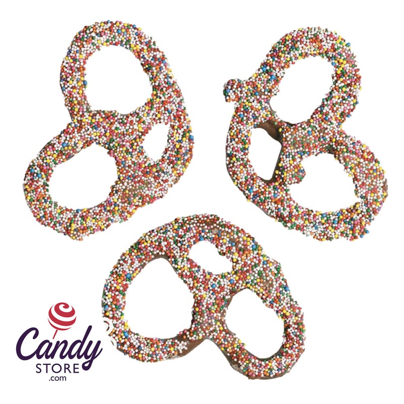 Milk Chocolatey Coated Nonpareil Premier Pretzels – 3lb