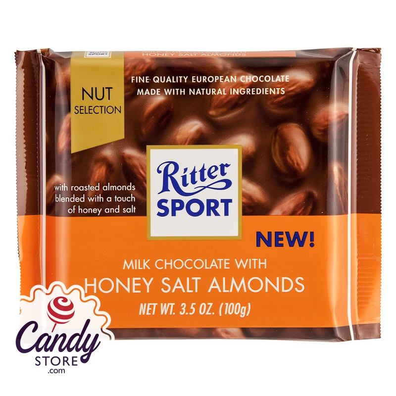 Ritter Sport Milk Chocolate With Honey Salt Almonds Bars – 11ct