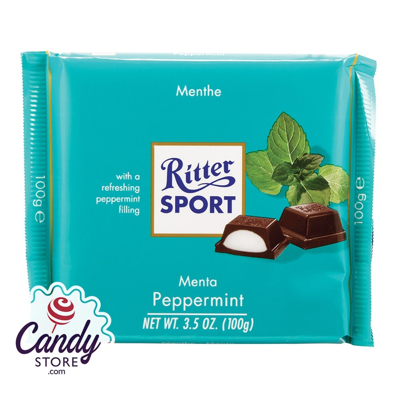 Ritter Sport Peppermint Dark Chocolate Bars – 12ct