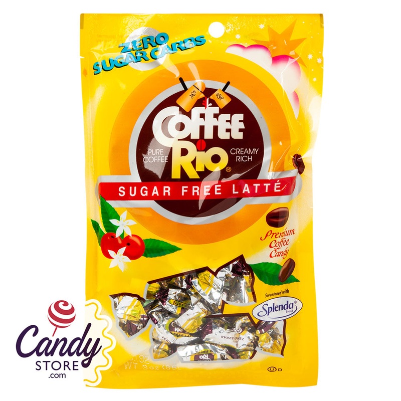 Sugar Free Latte Coffee Rio Premium Candy – 12ct Peg Bags