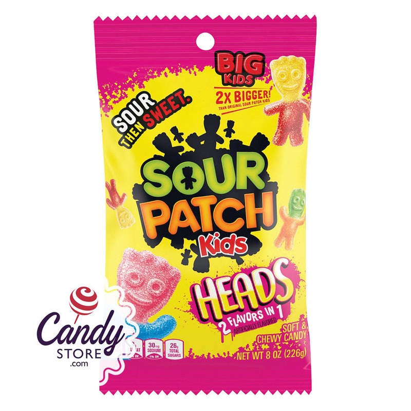 Big Sour Patch Kids Heads 2-Flavor Candy – 12ct