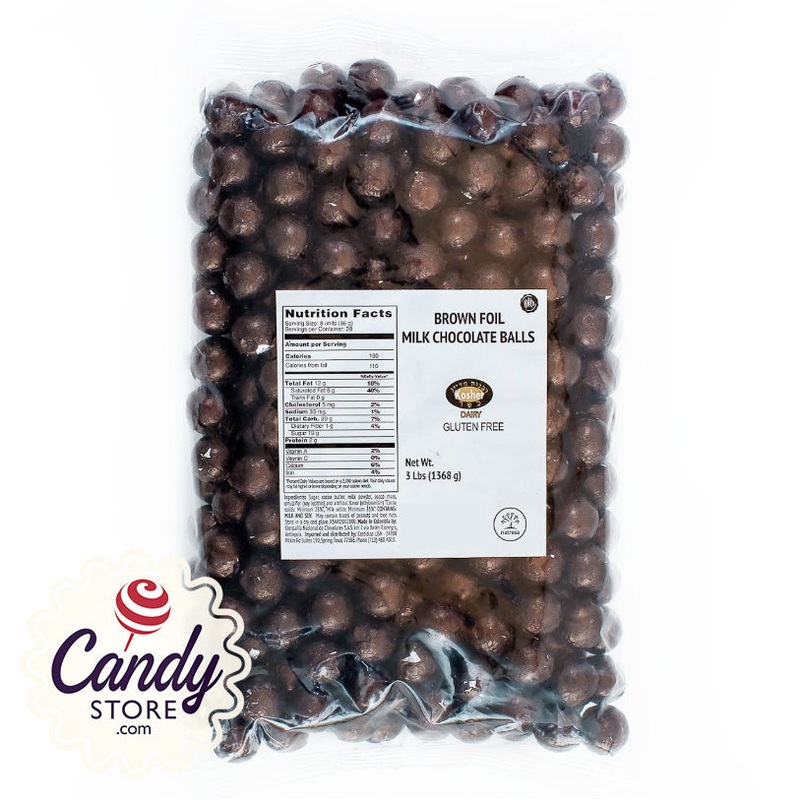 Brown Foil Chocolate Balls – 3lb Bulk