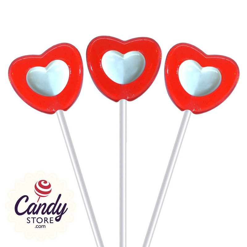 Fancy Pops Red Hearts Lollipops – 100ct