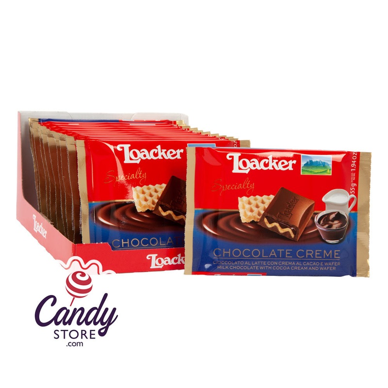 Loacker Cocoa Creme And Wafer Milk Chocolate 1.94oz Bar – 108ct