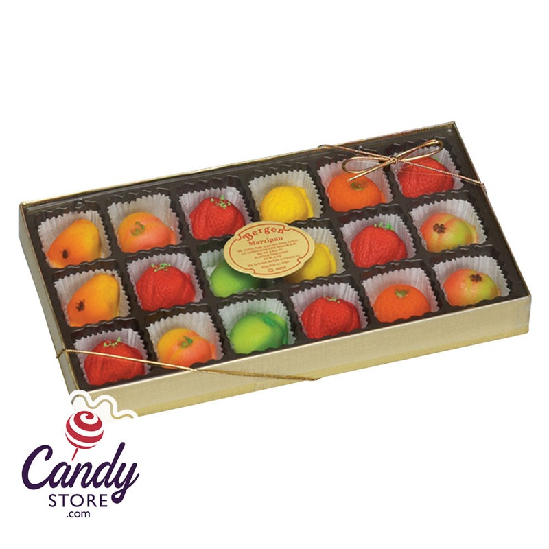 Marzipan Assorted Fruit Candies Bergen- 24ct Boxes