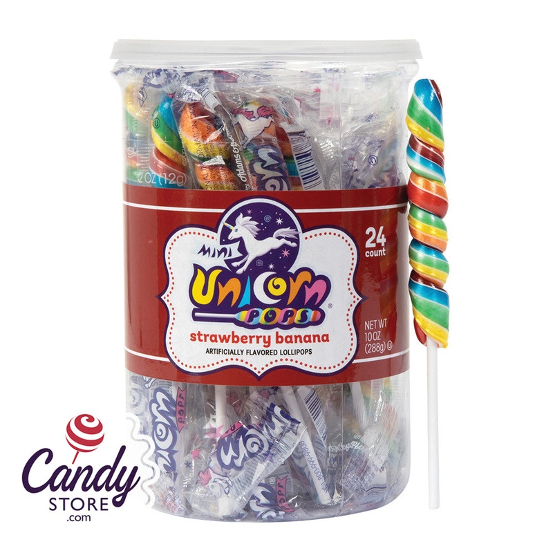 Mini Unicorn Pops Rainbow Strawberry Bananas – 6ct Tubs