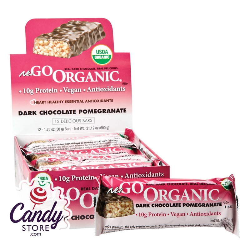 Nugo Organic Dark Chocolate Pomegranate Protein Bar 1.76oz – 12ct