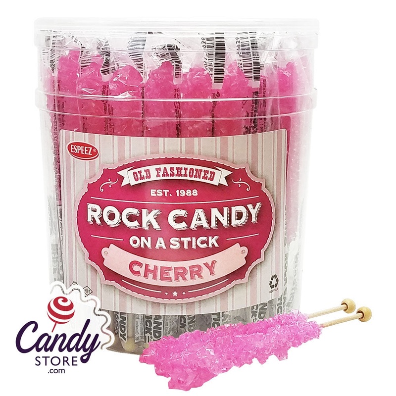 Pink Rock Candy Crystal Sticks Cherry – 36ct Tubs