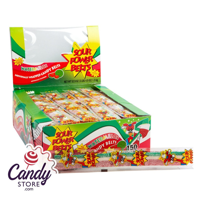 Sour Power Belts Wrapped Watermelon – 150ct
