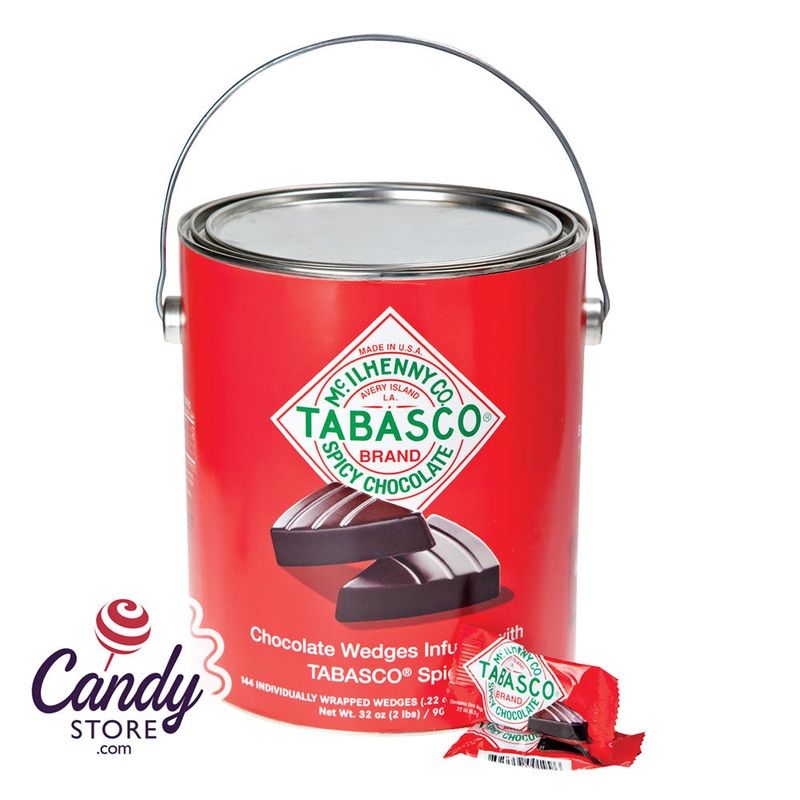 Tabasco Spicy Dark Chocolate Wedges 32oz Paint Can – 144ct