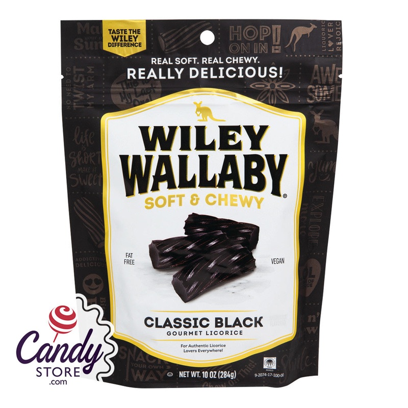 Black Liquorice Wiley Wallaby – 10ct Pouches
