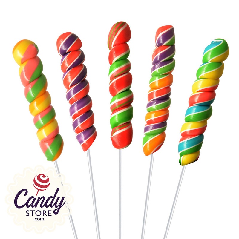 Fancy Pops Spiral Rainbow Lollipops – 100ct