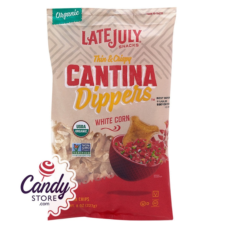 Late July Tortilla Chips White Corn Cantina Dippers 8oz Bags – 9ct