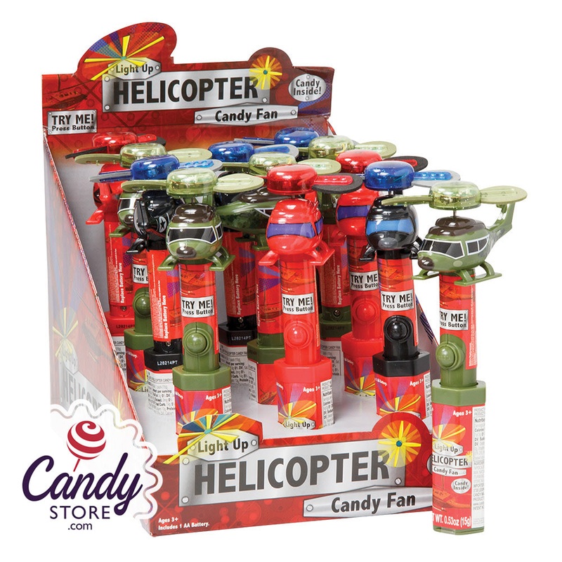 Lite-Up Helicopter Candy Fans Toys – 12ct