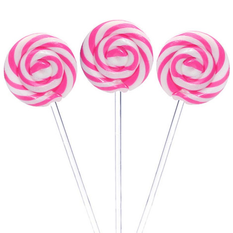 Pink Swipple Pops – 48ct Strawberry Petite Swirly Lollipops