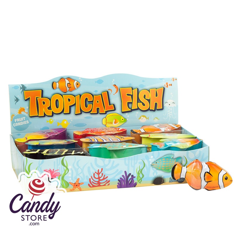 Tropical Fish Sugar Free Sour Amusemints Fruit Candies 0.39oz Tin – 27ct