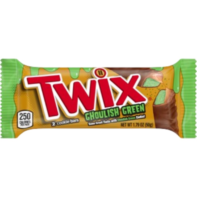 Twix Ghoulish Green 1.79 oz. Chocolate Bar