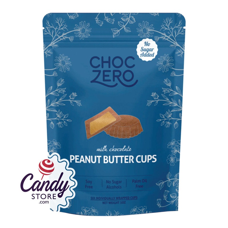 Choczero No Sugar Added Milk Chocolate Peanut Butter Cups 3oz Pouch – 12ct